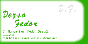 dezso fedor business card